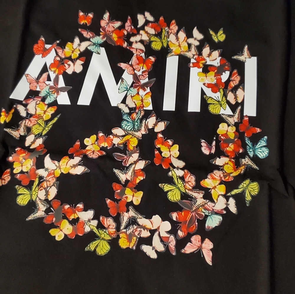 Amiri peace butterfly fly t shirt mens large black - Picture 2 of 5